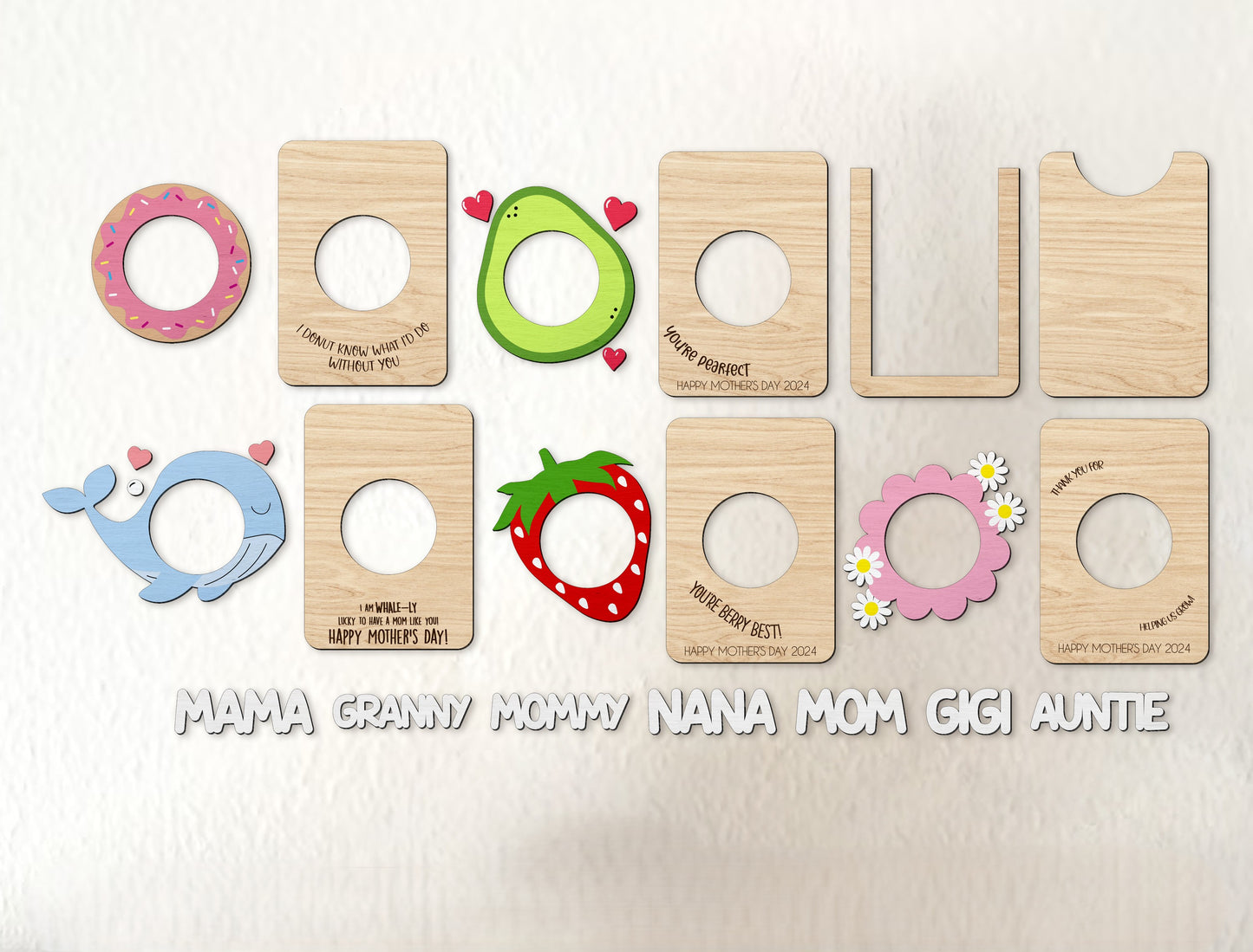 Cute Mother's Day Fridge Magnet SVG Kawaii Photo Frame for Glowforge