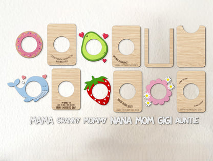 Cute Mother's Day Fridge Magnet SVG Kawaii Photo Frame for Glowforge