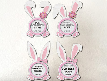 Cute Bunny Ear Easter Tag Sign SVG Bundle 10 Designs for Glowforge and xTool