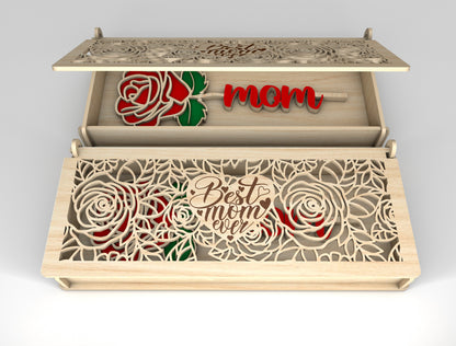 Floral Mom Gift Box SVG Bundle Mother's Day for LightBurn and xTool
