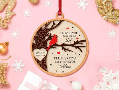 Cardinal Tree Branch Ornament SVG Laser Cut File for Glowforge and xTool