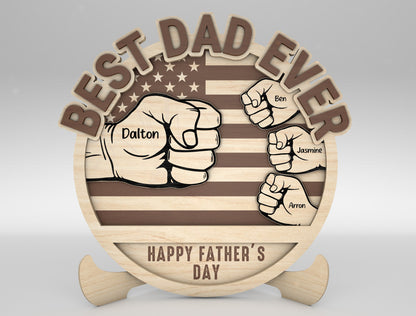 Personalized Dad Fist Bump SVG for Glowforge and xTool
