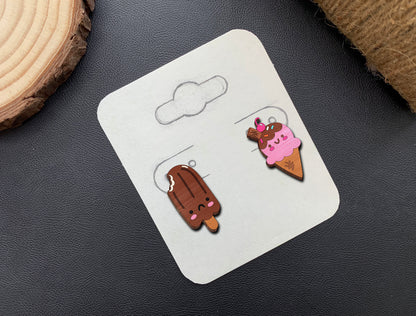 Kawaii Ice Cream Earrings SVG Bundle for Glowforge and LightBurn