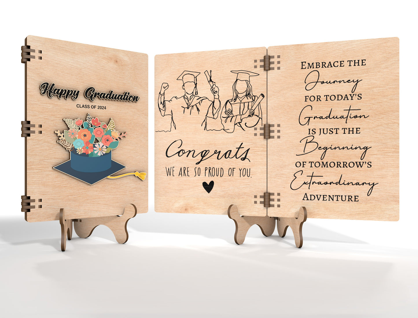 Graduation Folding Card SVG Laser Cut File for xTool and Glowforge