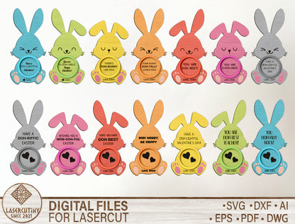 Easter Bunny Message Tag SVG Cute Bunny Note for Glowforge and xTool