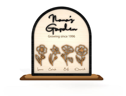 Grandma Garden Floral Arch Sign SVG Bundle for LightBurn and xTool