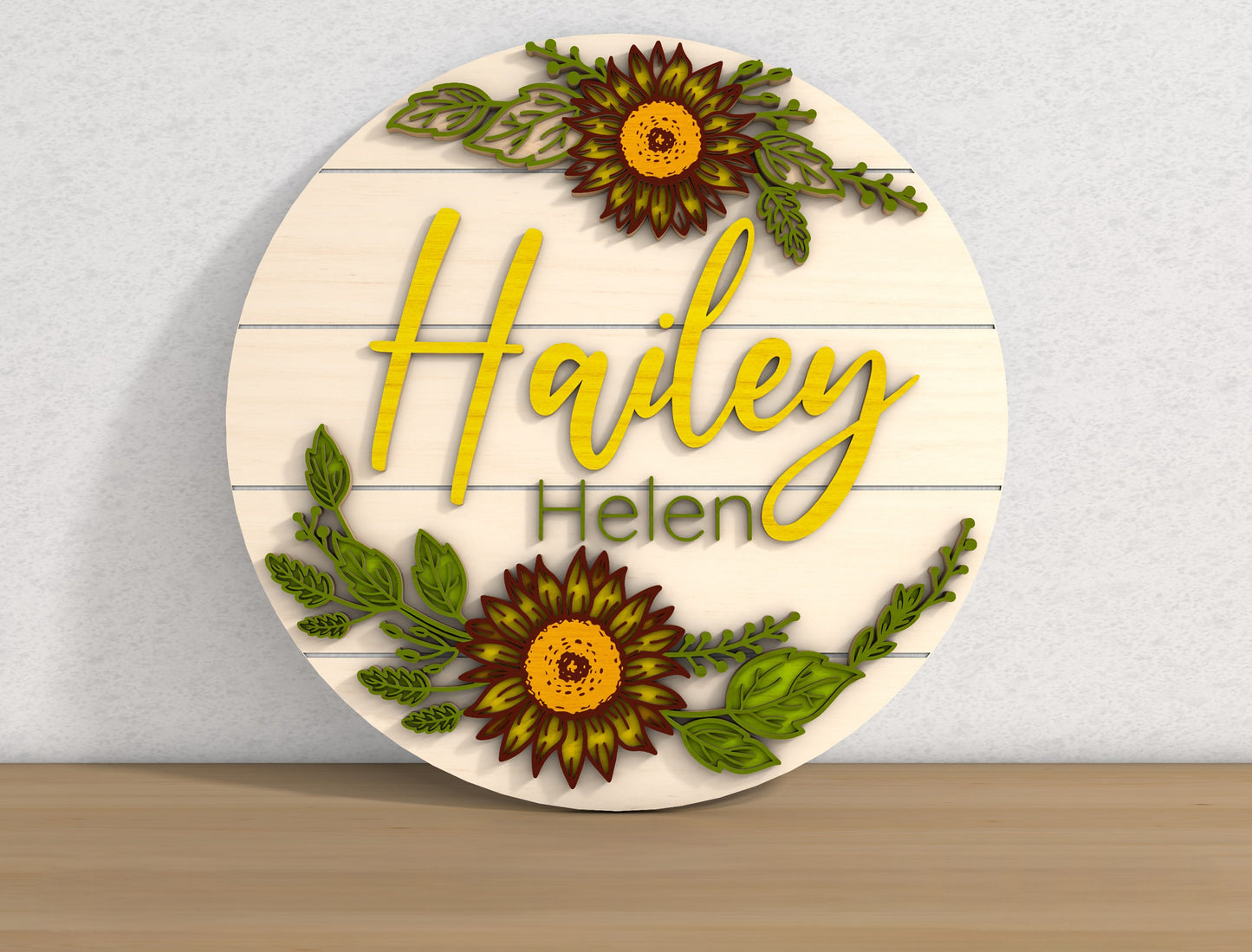 Sunflower Door Sign SVG for LightBurn and Glowforge