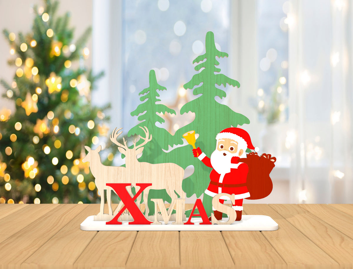 Christmas XMAS Tabletop Decor SVG Laser Cut Designs