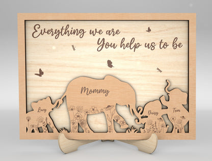 Everything We Are Baby Elephant Family Sign SVG for LightBurn