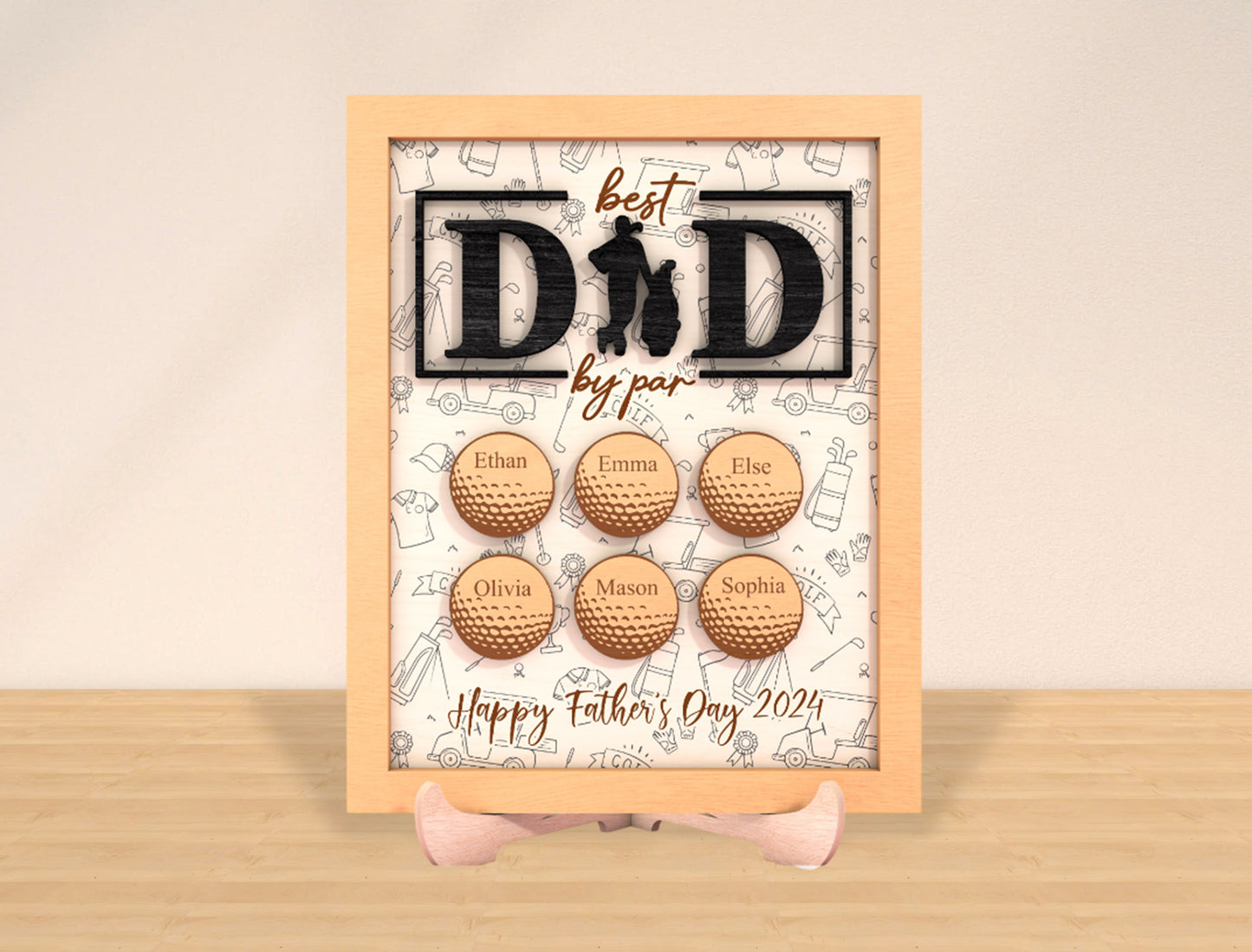 Personalized Golf Dad Sign SVG Laser Cut File for Glowforge and xTool