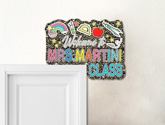 Personalized 3D Teacher Doorframe Sign SVG for Glowforge and xTool