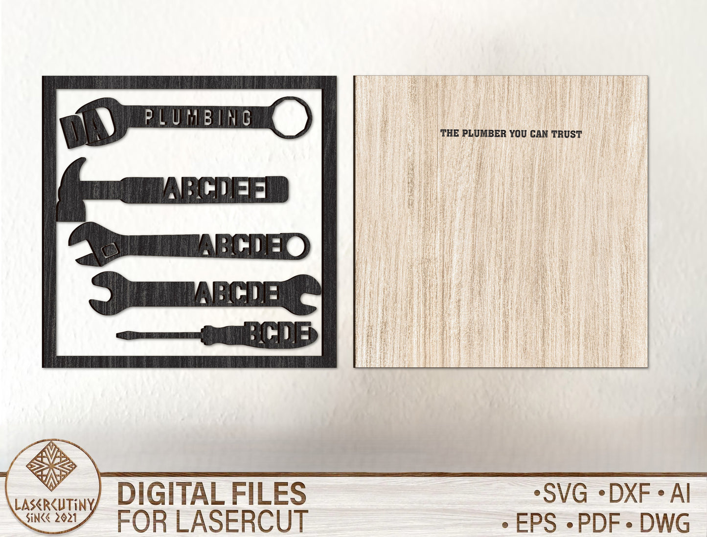 Personalized Dad Garage Tools Sign SVG for Glowforge and xTool