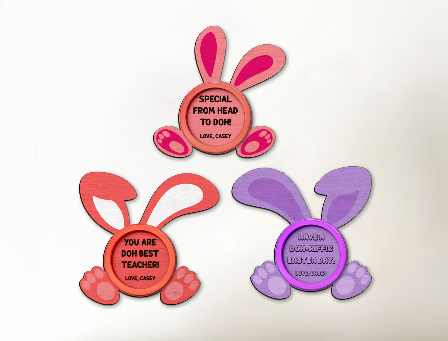 Funny Bunny Ear Tag Sign SVG Bundle 10 Easter Designs for Glowforge