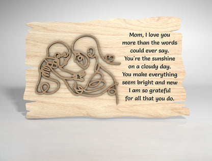 Mother Love Quote Standing Sign SVG Bundle for Glowforge and xTool