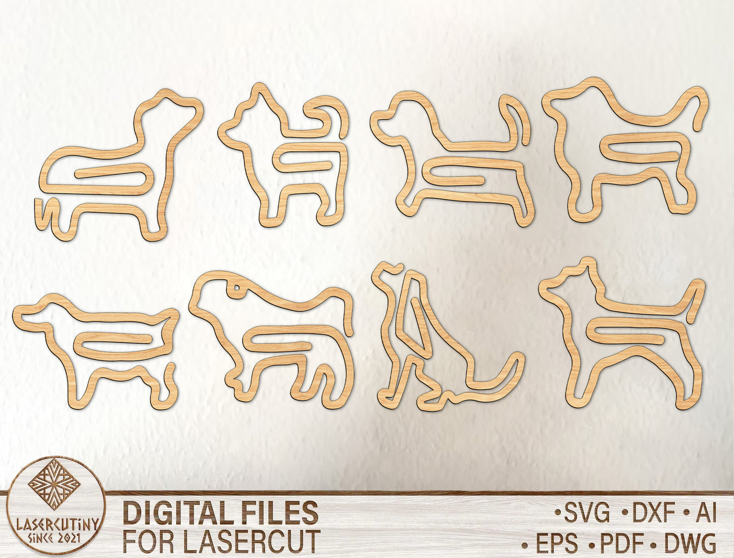Dog Paper Clip SVG Bundle Laser Cut File for LightBurn and xTool