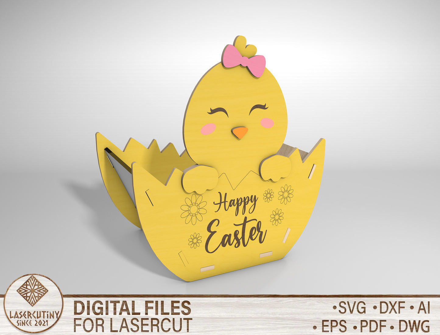 Easter Bunny Treat Box SVG Spring Gift Holder Happy Easter for LightBurn
