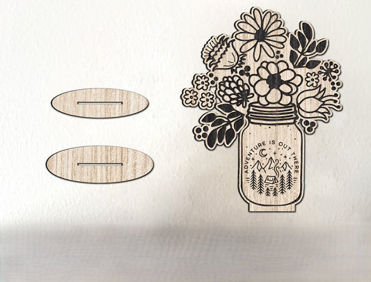 Mason Jar Floral Camping SVG Bundle Engraved Decor for Glowforge