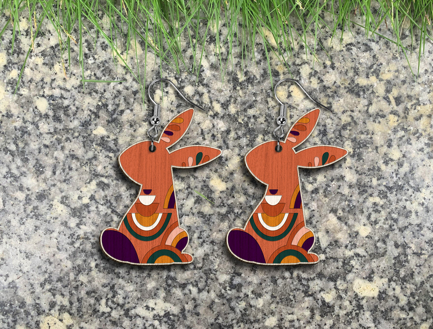 Boho Easter Earrings SVG Bundle 20 Bunny Egg Rainbow for LightBurn and xTool