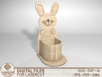 Easter Bunny Basket SVG Wooden Egg Holder 5 Designs for LightBurn and xTool