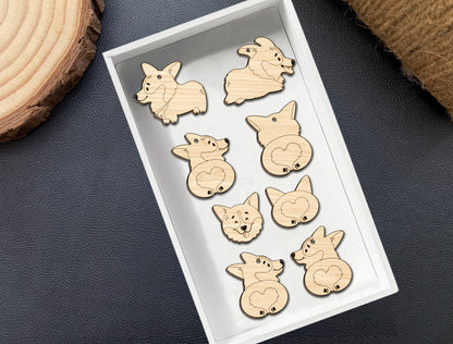 Corgi Stud Earring SVG Bundle Laser Cut File for LightBurn and xTool