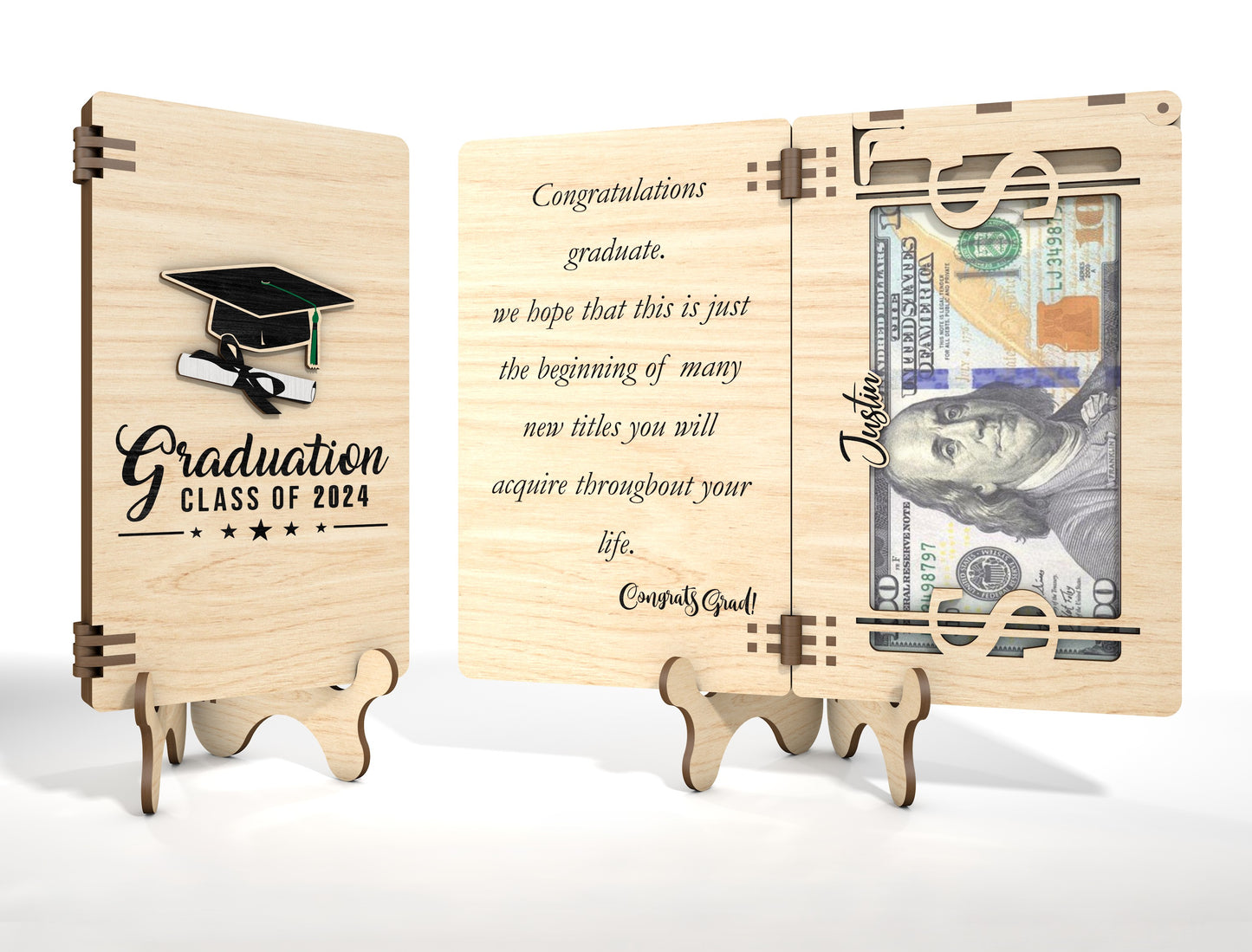 Graduation Money Gift Holder SVG for Glowforge and LightBurn