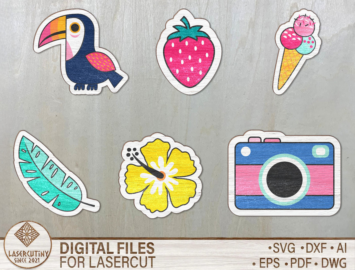 Summer Stud Earrings SVG Bundle for Glowforge and LightBurn