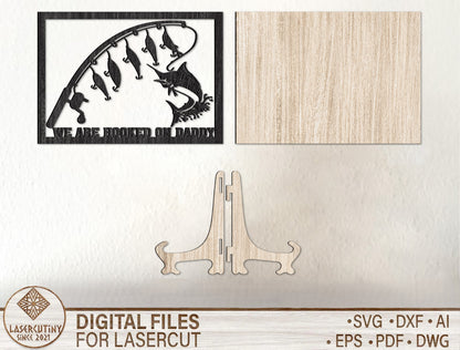 Personalized Fishing Dad Rustic Sign SVG for Glowforge and xTool