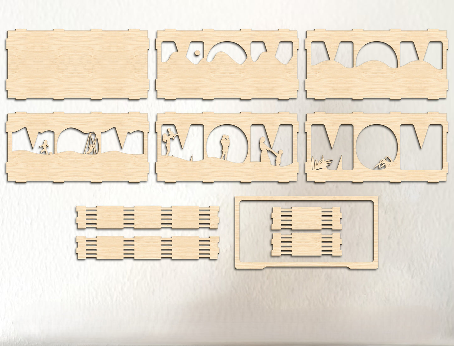 Mom and Son Layered Light Box Frame SVG for LightBurn and Glowforge