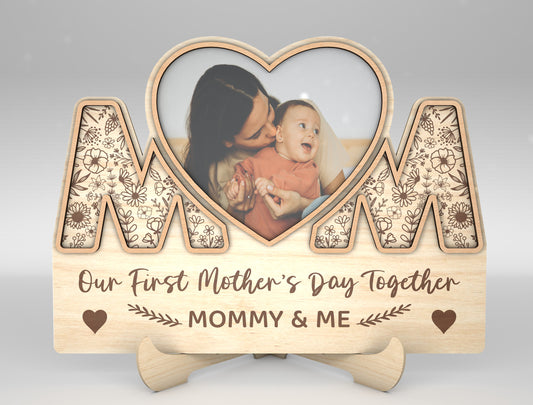 Mom Photo Holder Hand in Hand Love Sign SVG for xTool and LightBurn