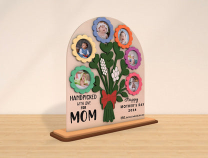 Handpicked With Love Mom Photo Frame SVG Bouquet for Glowforge