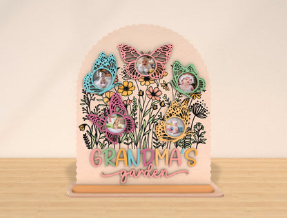 Grandma's Garden Butterfly Photo Frame SVG for LightBurn and xTool