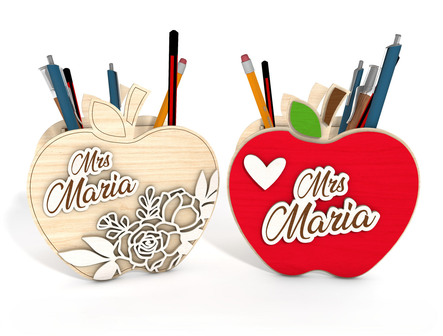 Personalized Apple Pencil Organizer SVG for Glowforge and xTool