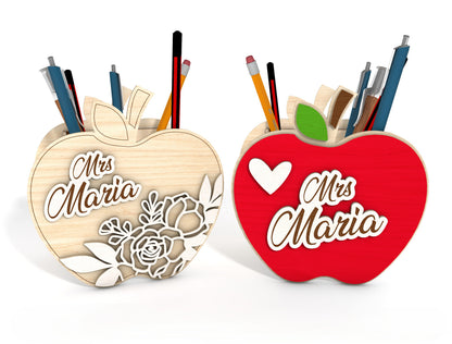Personalized Apple Pencil Organizer SVG for Glowforge and xTool