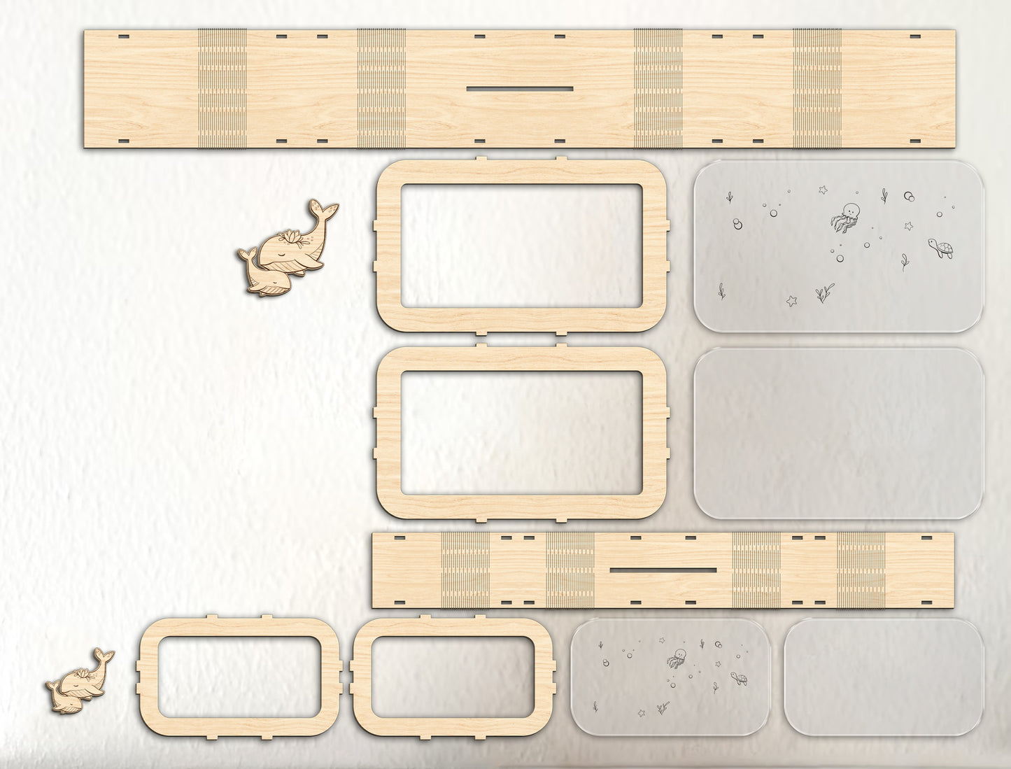 Personalized Ocean Animal Money Box SVG for LightBurn and Glowforge