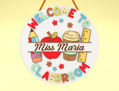 Personalized Classroom Sign Bundle SVG Laser Cut File for Glowforge