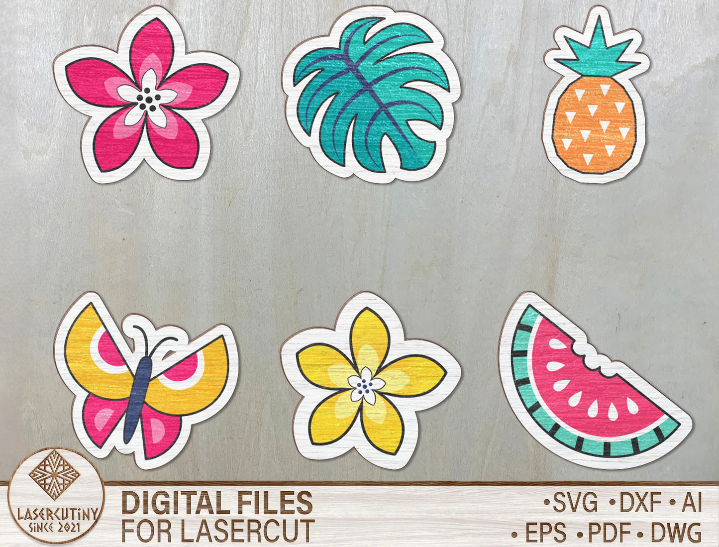 Summer Stud Earrings SVG Bundle for Glowforge and LightBurn