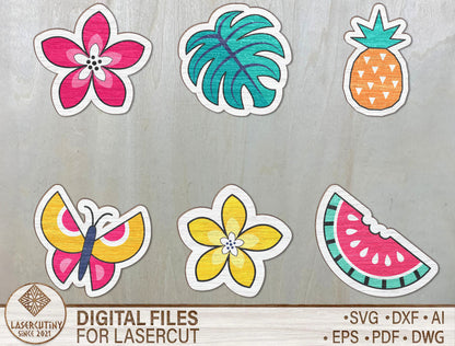 Summer Stud Earrings SVG Bundle for Glowforge and LightBurn