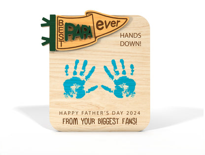 Father's Day Handprint Sign SVG Laser Cut File for Glowforge and xTool