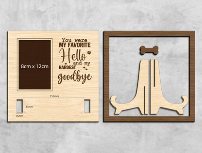 Pet Memorial Collar Frame SVG “Favorite Hello Hardest Goodbye” for Glowforge