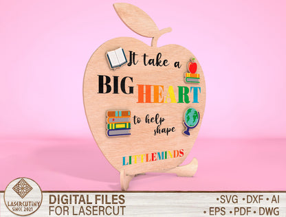 Teacher Tabletop Decor Laser Cut File for xTool and Glowforge