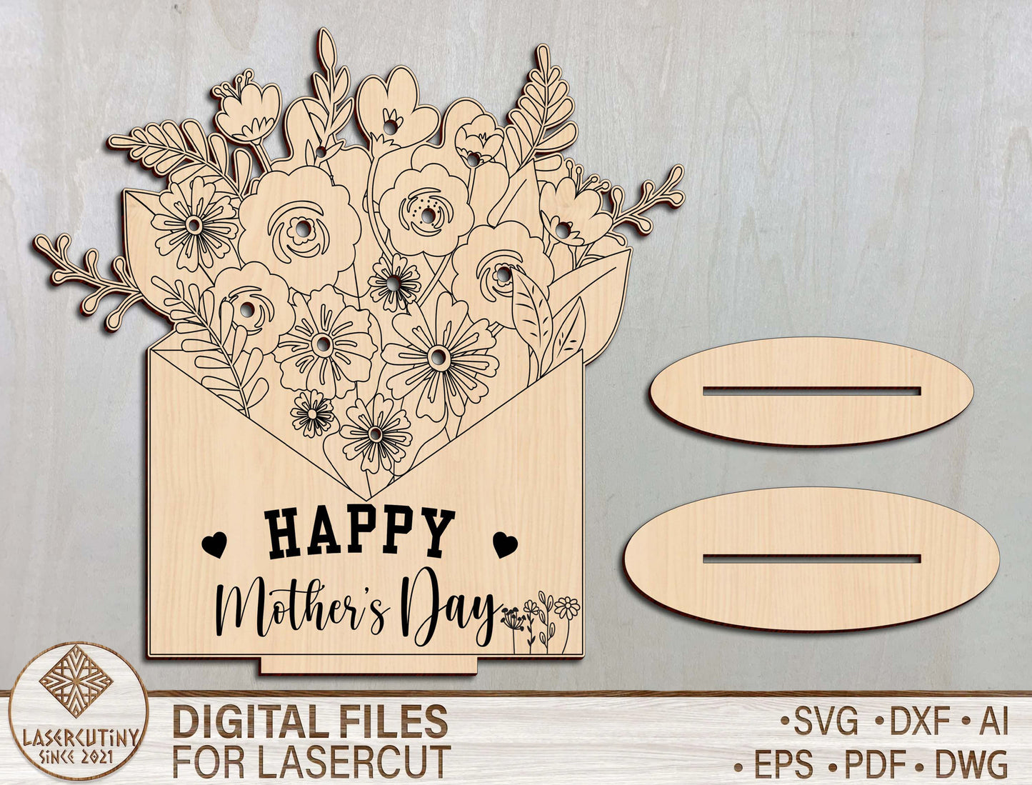 Floral Bouquet Holder SVG Flower Insert Stand for LightBurn and xTool