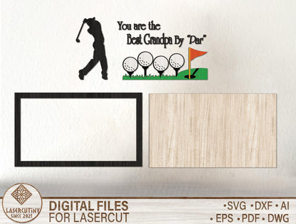 Personalized Golf Dad Sign SVG for Glowforge and xTool