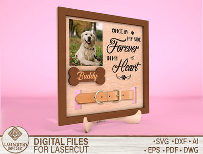 Dog Collar Memorial Frame SVG Laser Cut File for LightBurn