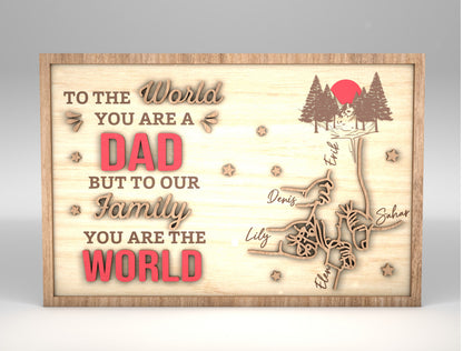 Personalized Dad Family Kids Hands Sign SVG Laser Cut File for LightBurn and xTool
