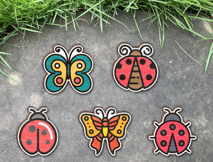 Butterfly and Ladybug Stud Earrings SVG Bundle for xTool and Glowforge
