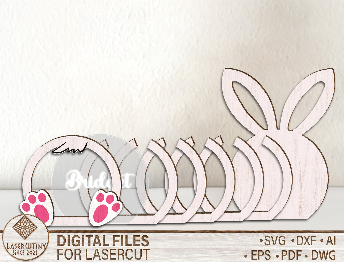Personalized Easter Bunny Candy Basket SVG Custom for Glowforge and xTool