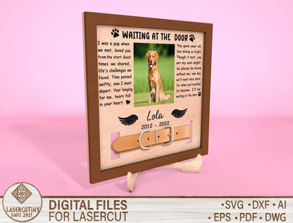 Waiting at the Door Dog Cat Photo Frame SVG  Laser Cut File for Glowforge and xTool