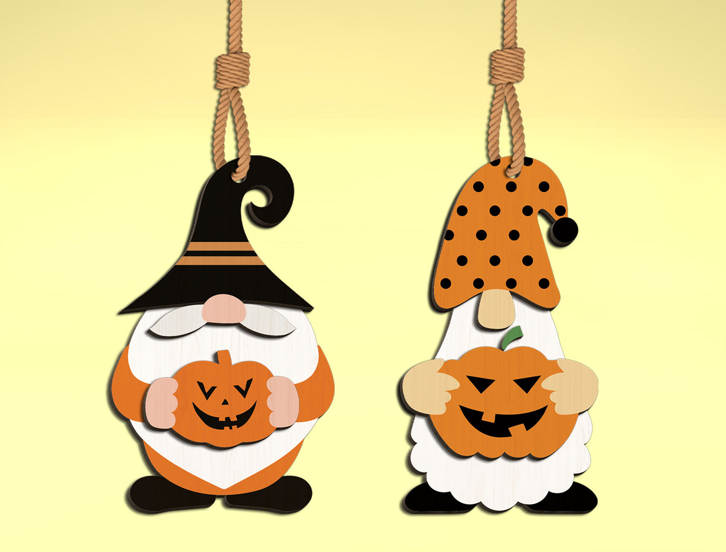Halloween Witch Gnome Ornament SVG Bundle for Glowforge xTool LightBurn