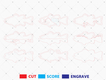 Fishing Multilayer Fish Sign SVG Laser Cut File for Glowforge and xTool