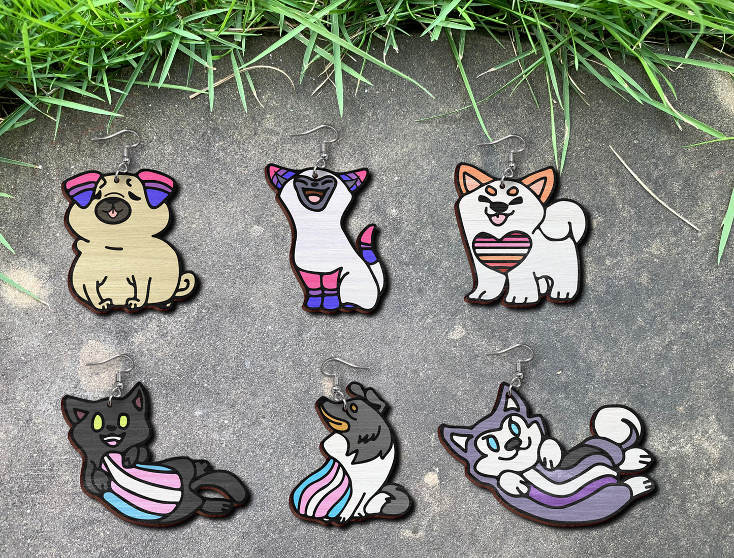 Pride Animal Earrings SVG Bundle Laser Cut File for xTool and Glowforge